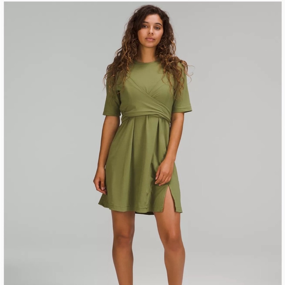 NWT Lululemon Cotton Wrap Front T- shirt Dress